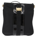Salvatore Ferragamo Vala Shoulder Bag Nylon Enamel Black Auth BA6793-13