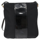 Salvatore Ferragamo Vala Shoulder Bag Nylon Enamel Black Auth BA6793-2