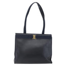 Salvatore Ferragamo Vala Tote Bag Leather Navy Auth ba6794-1