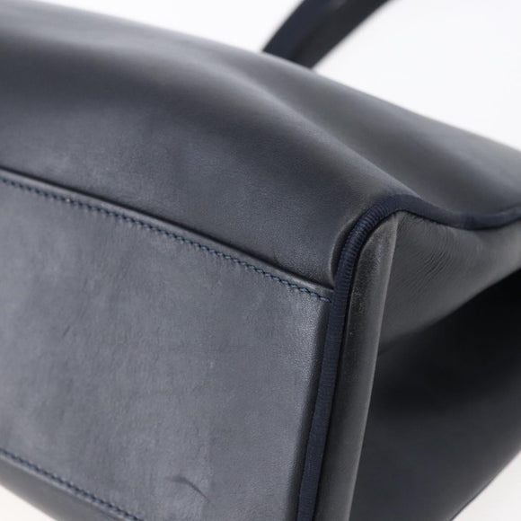 Salvatore Ferragamo Vala Tote Bag Leather Navy Auth ba6794