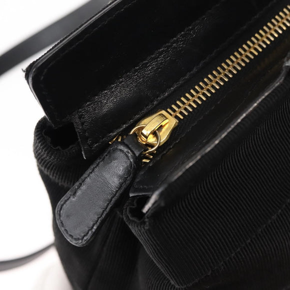 Salvatore Ferragamo Vala Handtasche Canvas 2-Wege Schwarz Auth BA6795
