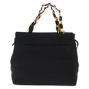 Salvatore Ferragamo Vala Hand Bag Canvas 2way Black Auth BA6795-2