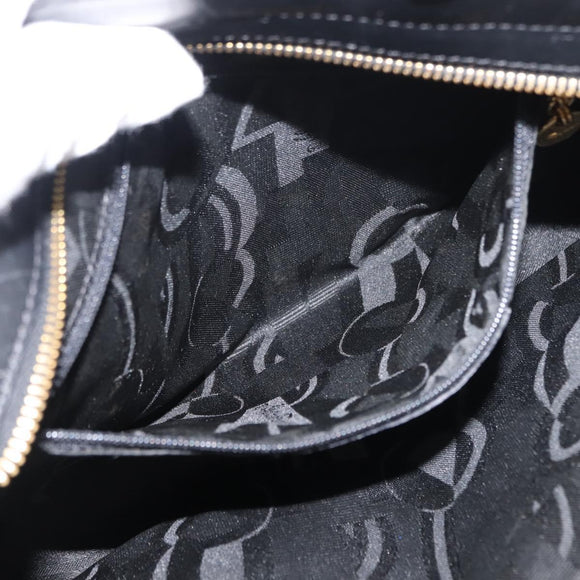 Salvatore Ferragamo Vala Handtasche Canvas 2-Wege Schwarz Auth BA6795