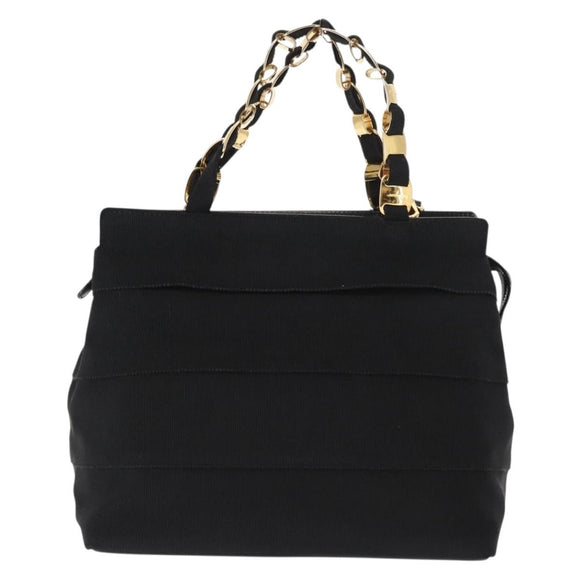 Salvatore Ferragamo Vala Handtasche Canvas 2-Wege Schwarz Auth BA6795