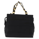 Salvatore Ferragamo Vala Hand Bag Canvas 2way Black Auth BA6795-3