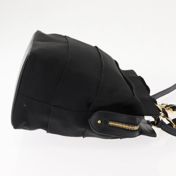 Salvatore Ferragamo Vala Handtasche Canvas 2-Wege Schwarz Auth BA6795