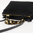 Salvatore Ferragamo Vala Hand Bag Canvas 2way Black Auth BA6795-6
