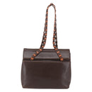 Salvatore Ferragamo Shoulder Bag Leather Brown Auth BA6796-13