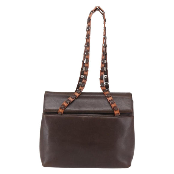 Salvatore Ferragamo Shoulder Bag Leather Brown Auth BA6796