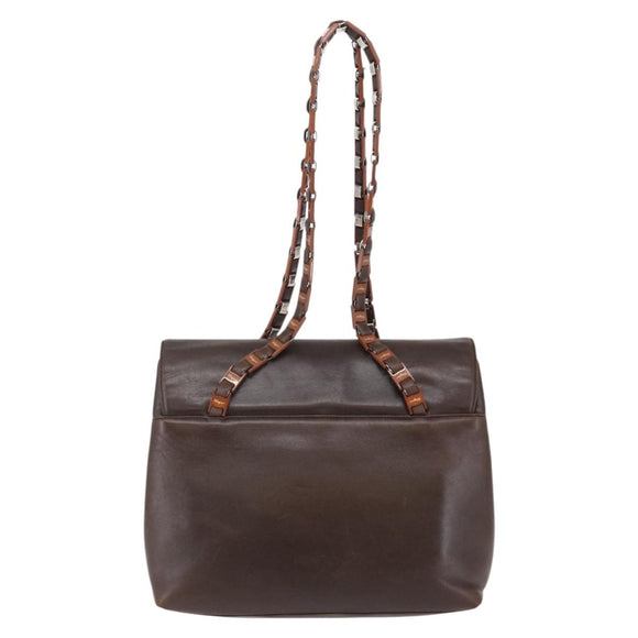 Salvatore Ferragamo Shoulder Bag Leather Brown Auth BA6796