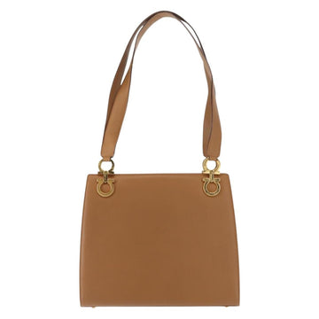 Salvatore Ferragamo Gancini Shoulder Bag Leather Beige Auth BA6798 - 0
