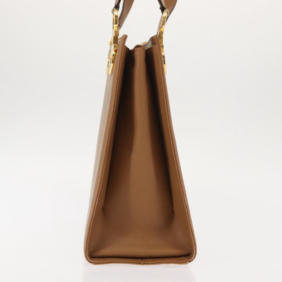 Salvatore Ferragamo Gancini Shoulder Bag Leather Beige Auth BA6798