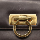 Salvatore Ferragamo Gancini Shoulder Bag Leather Brown Auth BA6800-18