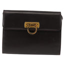 Salvatore Ferragamo Gancini Shoulder Bag Leather Brown Auth BA6800-13