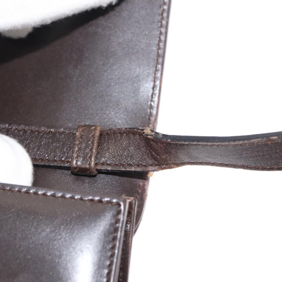 Salvatore Ferragamo Gancini Shoulder Bag Leather Brown Auth BA6800