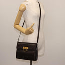 Salvatore Ferragamo Gancini Shoulder Bag Leather Brown Auth BA6800-23