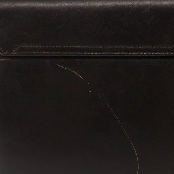 Salvatore Ferragamo Gancini Shoulder Bag Leather Brown Auth BA6800