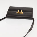 Salvatore Ferragamo Gancini Shoulder Bag Leather Brown Auth BA6800-7