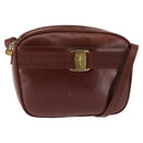 Salvatore Ferragamo Vala Shoulder Bag Leather Brown Auth BA6801-1