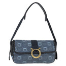 Salvatore Ferragamo Gancini Shoulder Bag Canvas Blue Auth BA6804-1
