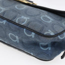 Salvatore Ferragamo Gancini Shoulder Bag Canvas Blue Auth BA6804-10