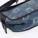 Salvatore Ferragamo Gancini Shoulder Bag Canvas Blue Auth BA6804-11