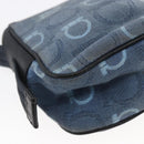 Salvatore Ferragamo Gancini Shoulder Bag Canvas Blue Auth BA6804-13