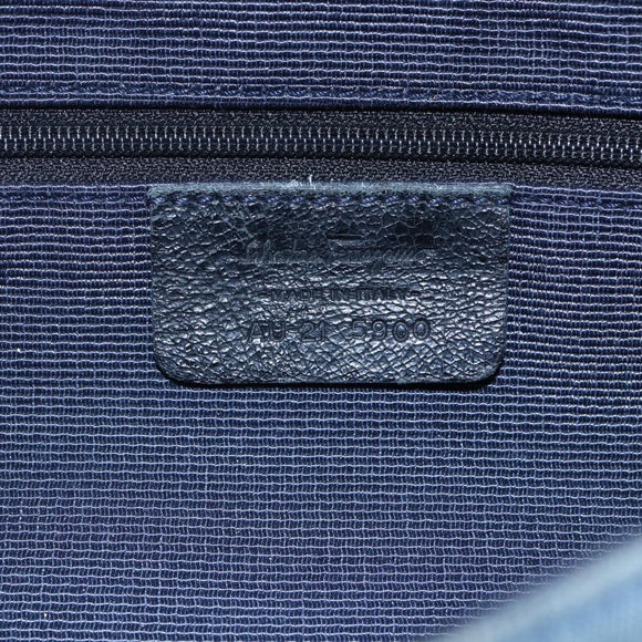 Salvatore Ferragamo Gancini Shoulder Bag Canvas Blue Auth BA6804