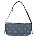 Salvatore Ferragamo Gancini Shoulder Bag Canvas Blue Auth BA6804-3