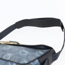 Salvatore Ferragamo Gancini Shoulder Bag Canvas Blue Auth BA6804-8