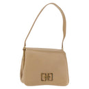 Salvatore Ferragamo Vala Shoulder Bag Leather Beige Auth BA6806-1