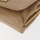 Salvatore Ferragamo Vala Shoulder Bag Leather Beige Auth BA6806-14