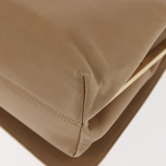 Salvatore Ferragamo Vala Shoulder Bag Leather Beige Auth BA6806