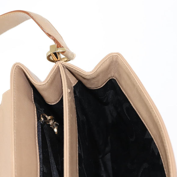 Salvatore Ferragamo Vala Shoulder Bag Leather Beige Auth BA6806