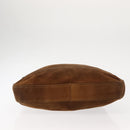 Salvatore Ferragamo Gancini Shoulder Bag Suede Brown Auth BA6808-5