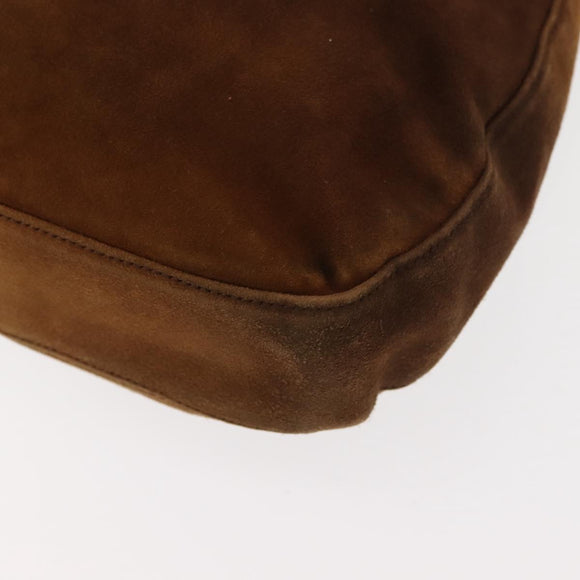 Salvatore Ferragamo Gancini Shoulder Bag Suede Brown Auth BA6808