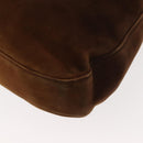 Salvatore Ferragamo Gancini Shoulder Bag Suede Brown Auth BA6808-17