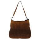 Salvatore Ferragamo Gancini Shoulder Bag Suede Brown Auth BA6808-13