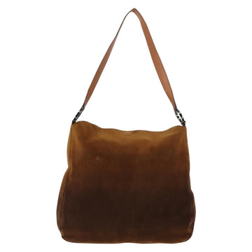Salvatore Ferragamo Gancini Shoulder Bag Suede Brown Auth BA6808 - 0