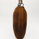 Salvatore Ferragamo Gancini Shoulder Bag Suede Brown Auth BA6808-3