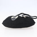 Salvatore Ferragamo Vala Hand Bag Nylon Leather 2way Black Silver Auth BA6809-11