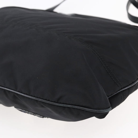 Salvatore Ferragamo Vala Hand Bag Nylon Leather 2way Black Silver Auth BA6809