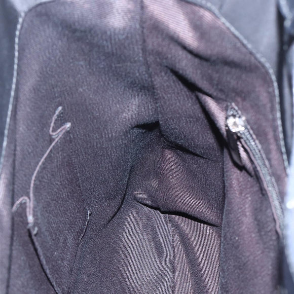 Salvatore Ferragamo Vala Hand Bag Nylon Leather 2way Black Silver Auth BA6809