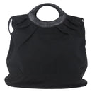 Salvatore Ferragamo Vala Hand Bag Nylon Leather 2way Black Silver Auth BA6809-3