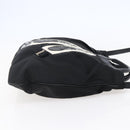 Salvatore Ferragamo Vala Hand Bag Nylon Leather 2way Black Silver Auth BA6809-5