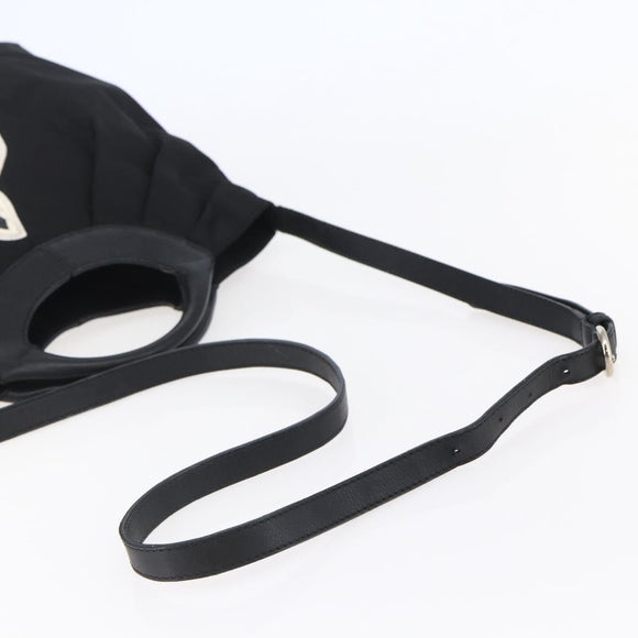 Salvatore Ferragamo Vala Hand Bag Nylon Leather 2way Black Silver Auth BA6809