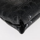 Salvatore Ferragamo Gancini Shoulder Bag Enamel Black Auth BA6810-10