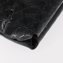 Salvatore Ferragamo Gancini Shoulder Bag Enamel Black Auth BA6810-12