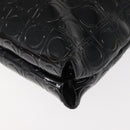 Salvatore Ferragamo Gancini Shoulder Bag Enamel Black Auth BA6810-13