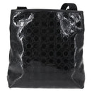 Salvatore Ferragamo Gancini Shoulder Bag Enamel Black Auth BA6810-3